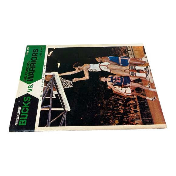 1971 Milwaukee Bucks VS San Francisco Warriors NBA Basketball Playoff Program